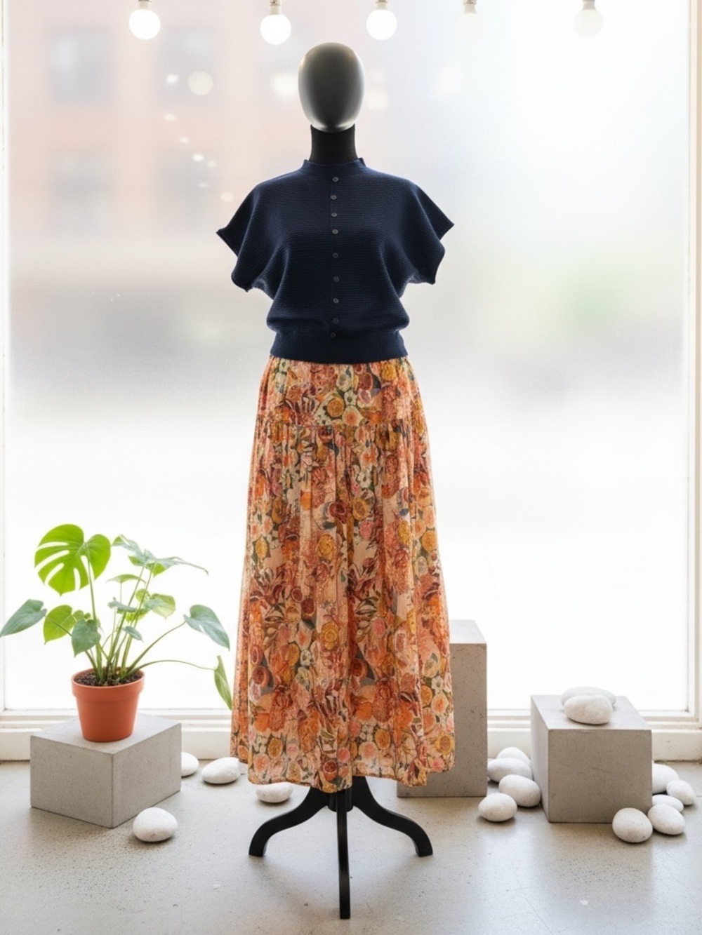 Floral Tiered Maxi Skirt - Multicolor - Picture 3 of 3